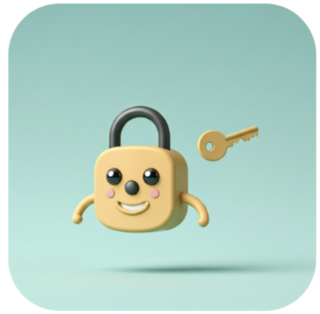 Lock character with key